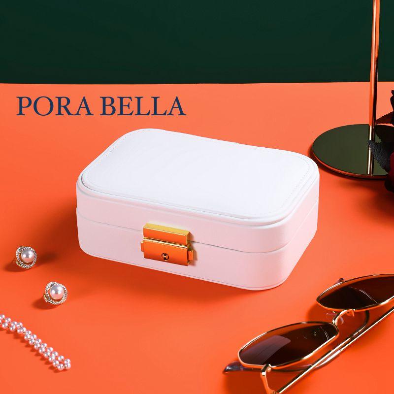 <台灣現貨>快速出貨 皮革收納盒  隨身款珠寶盒 迷你飾品收納盒 旅行收納盒 便攜飾品盒 多功能收納盒 首飾盒 珠寶盒-細節圖5