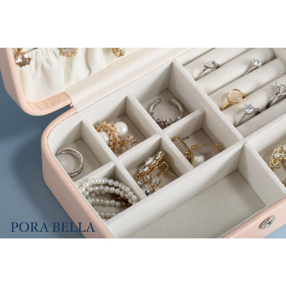 <台灣現貨>快速出貨 皮革收納盒  隨身款珠寶盒 迷你飾品收納盒 旅行收納盒 便攜飾品盒 多功能收納盒 首飾盒 珠寶盒-細節圖4