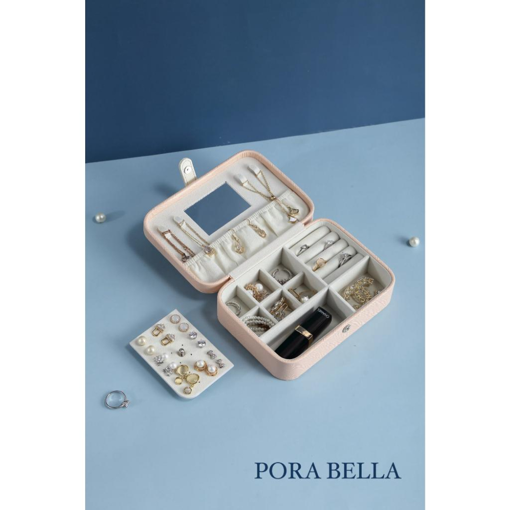 <台灣現貨>快速出貨 皮革收納盒  隨身款珠寶盒 迷你飾品收納盒 旅行收納盒 便攜飾品盒 多功能收納盒 首飾盒 珠寶盒-細節圖8