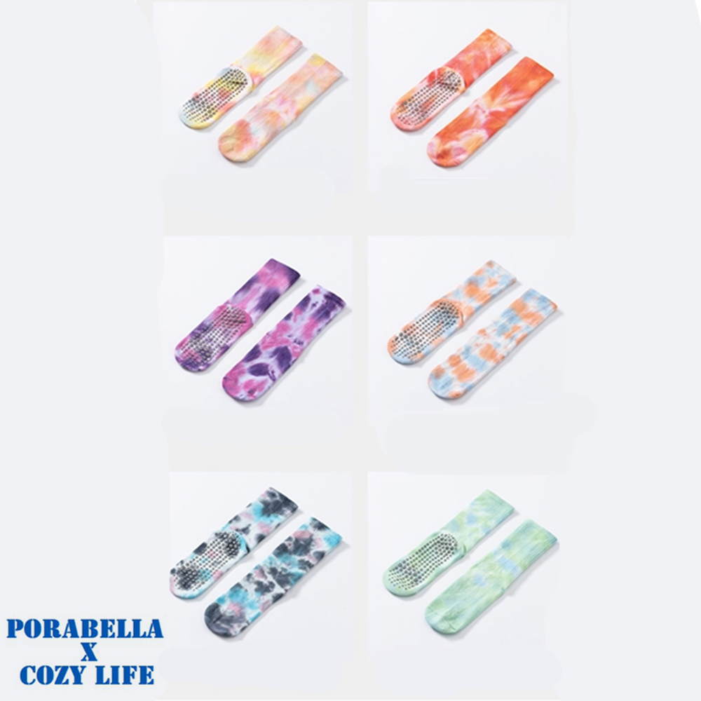 <現貨>中筒襪  渲染襪子  條紋襪口  防滑襪  運動襪  瑜珈襪 YOGA SOCKS-細節圖2