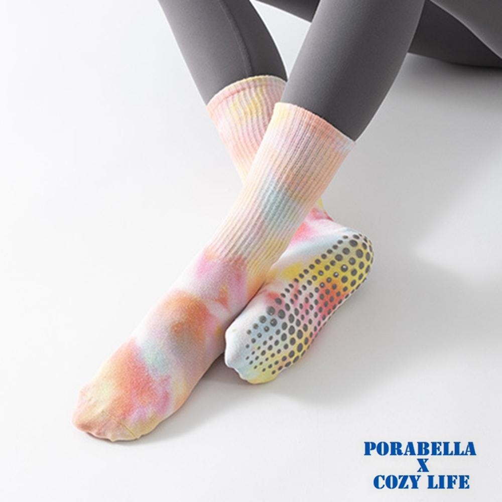 <現貨>中筒襪  渲染襪子  條紋襪口  防滑襪  運動襪  瑜珈襪 YOGA SOCKS-細節圖3
