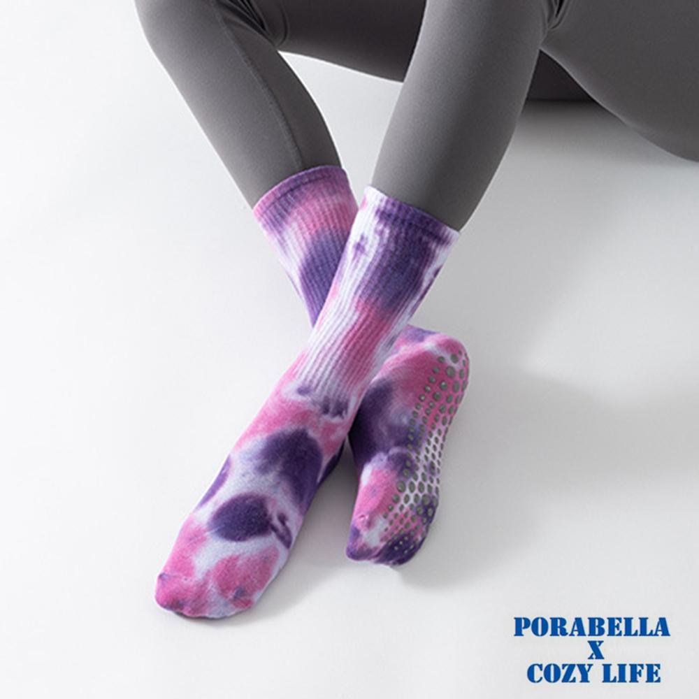 <現貨>中筒襪  渲染襪子  條紋襪口  防滑襪  運動襪  瑜珈襪 YOGA SOCKS-細節圖8