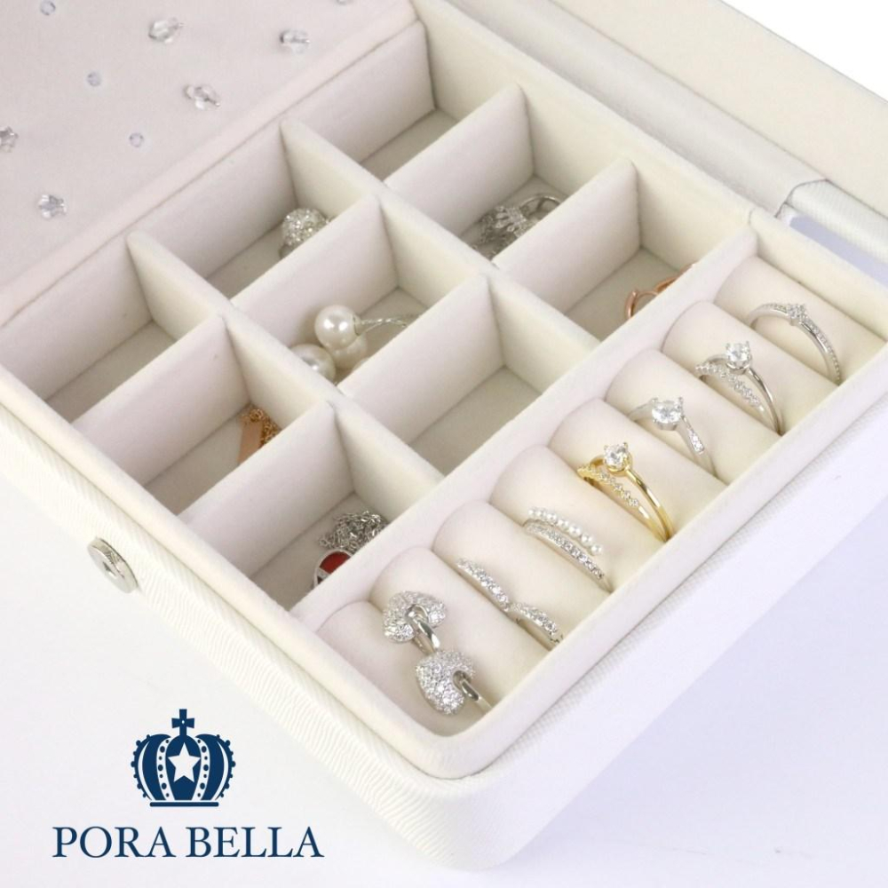 <台灣現貨>快速出貨 小長方形鏡子皮革收納盒 隨身款珠寶盒 旅行收納盒 便攜飾品盒 多功能收納盒 首飾盒珠寶盒-細節圖3