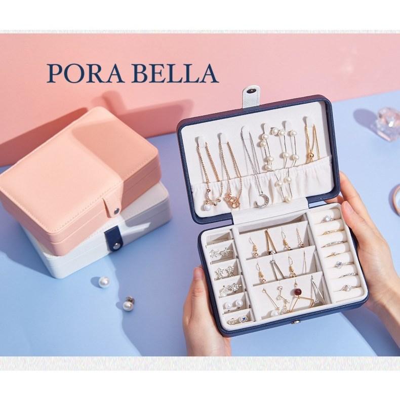 <台灣現貨>快速出貨 小長方形皮革收納盒 隨身款珠寶盒 旅行收納盒 便攜飾品盒 多功能收納盒 首飾盒珠寶盒-細節圖3