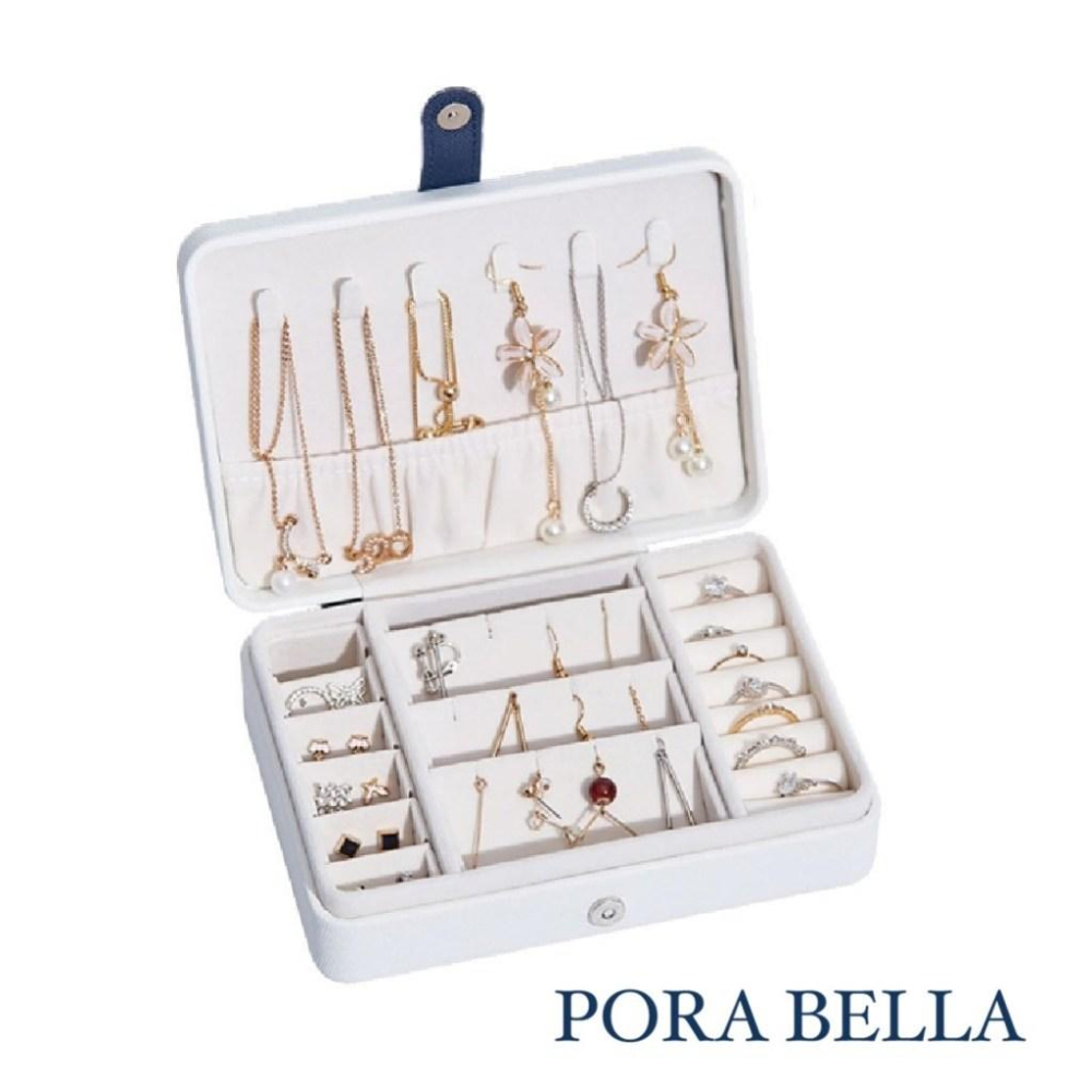 <台灣現貨>快速出貨 小長方形皮革收納盒 隨身款珠寶盒 旅行收納盒 便攜飾品盒 多功能收納盒 首飾盒珠寶盒-細節圖6