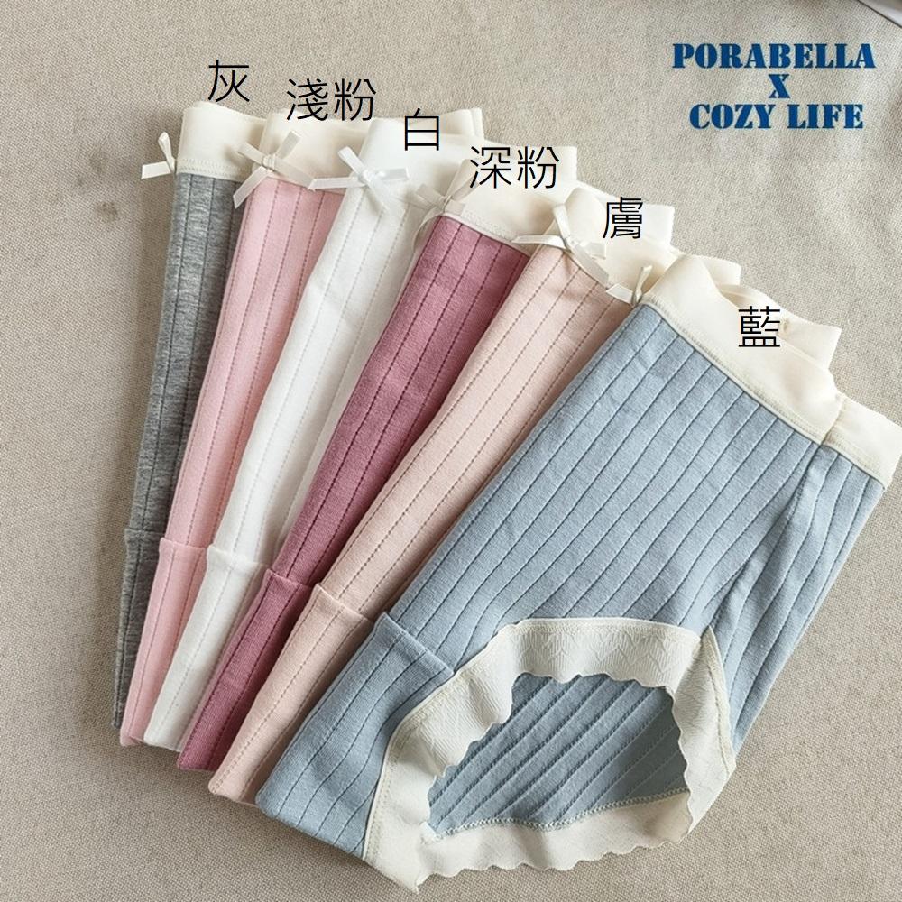 <Porabella>現貨內褲 馬卡龍色內褲 日系可愛螺紋蝴蝶結內褲 UNDERWEAR(M~3XL)-細節圖2