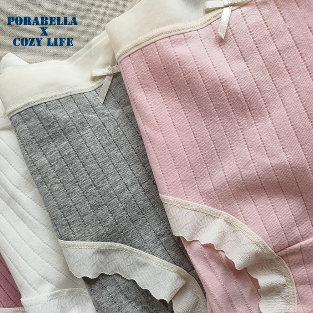 <Porabella>現貨內褲 馬卡龍色內褲 日系可愛螺紋蝴蝶結內褲 UNDERWEAR(M~3XL)-細節圖3