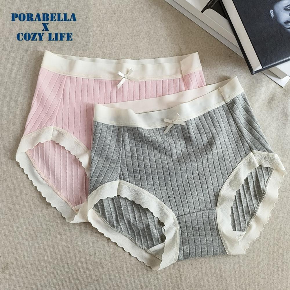 <Porabella>現貨內褲 馬卡龍色內褲 日系可愛螺紋蝴蝶結內褲 UNDERWEAR(M~3XL)-細節圖6