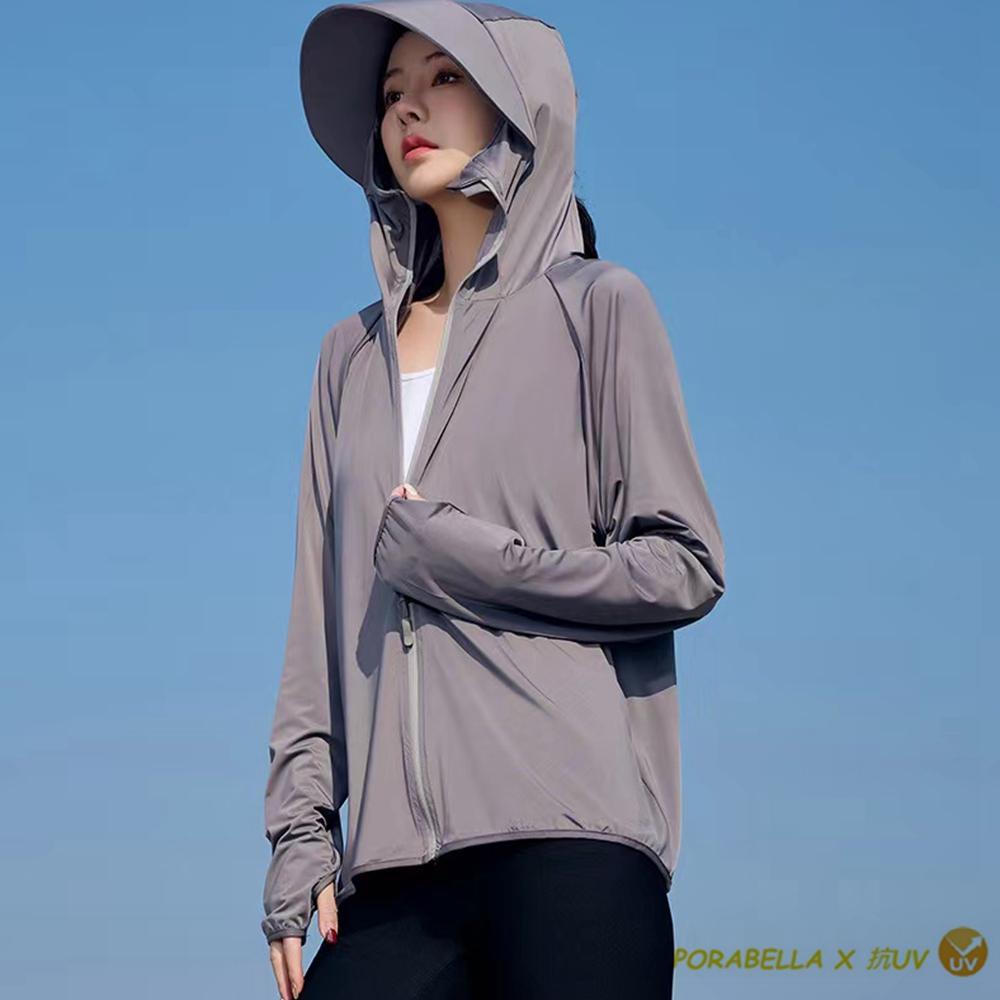 <Porabella>現貨防曬外套 防曬外套冰絲外套防紫外線透氣外套罩衫外套騎車服寬鬆版寬帽檐休閒防曬服UVCOAT-細節圖4