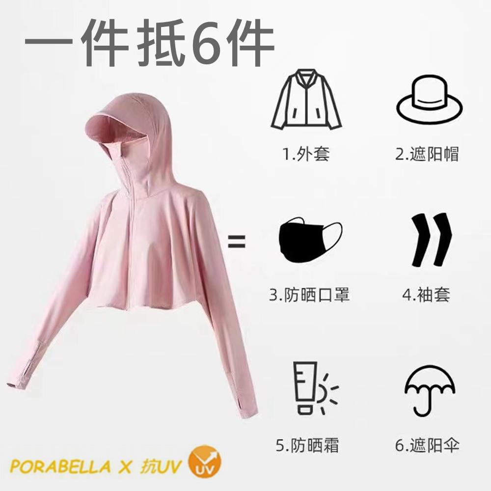 <Porabella>現貨防曬外套 冰絲網眼防曬衣防紫外線長袖外套透氣外套薄披肩外套防曬外套休閒防曬服UVCOAT-細節圖8