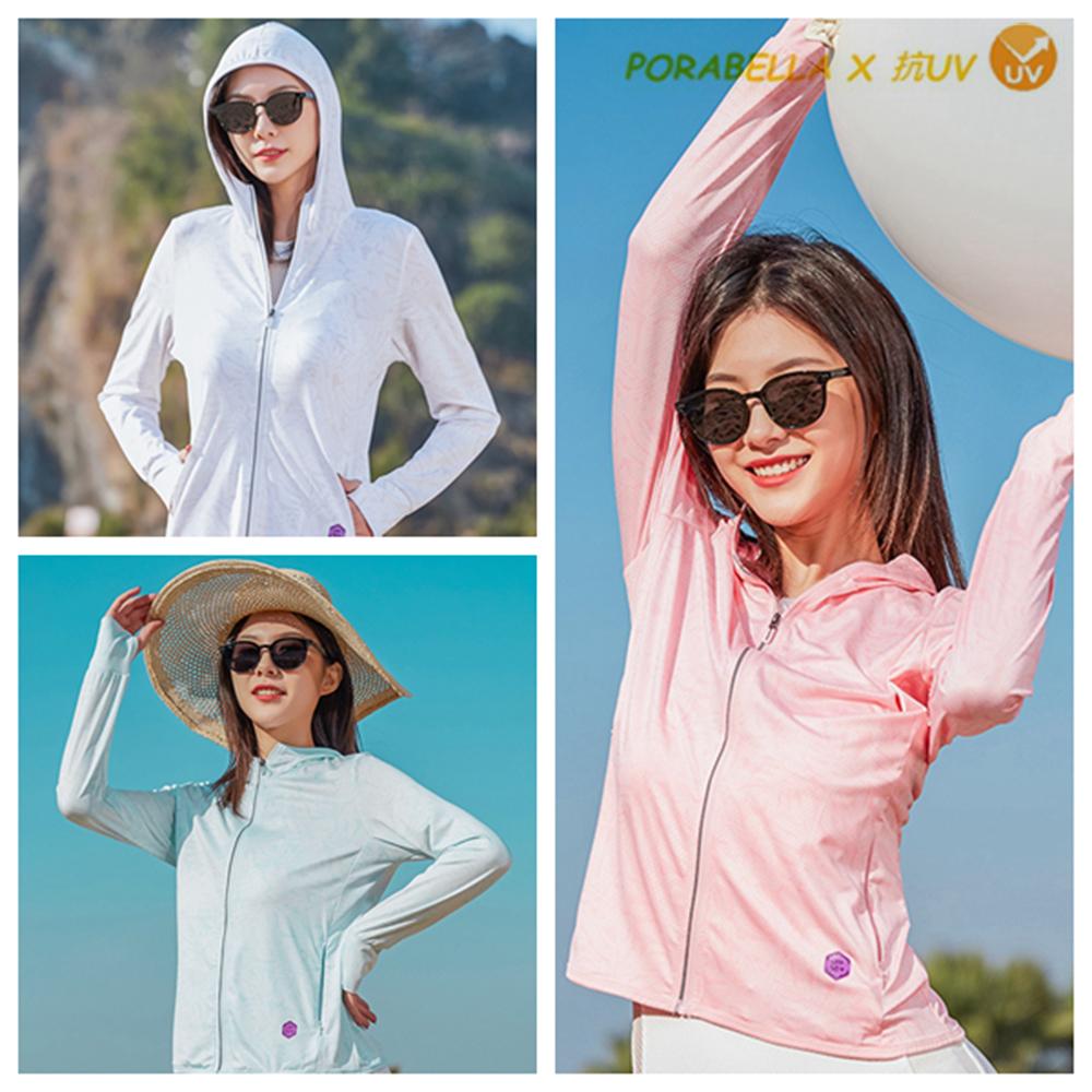 <Porabella>現貨防曬外套 迷彩防曬衣防紫外線冰絲防曬衣撞色防曬外套連帽防曬情侶外套UVCOAT(M-3XL)-細節圖4