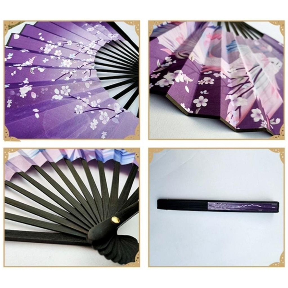 『運福閣』【開光】蓮花流蘇九尾狐仙折扇，九尾狐狸，狐仙娘娘，手工流穗絹布扇子，斬小三，促姻緣，招財B02-細節圖4