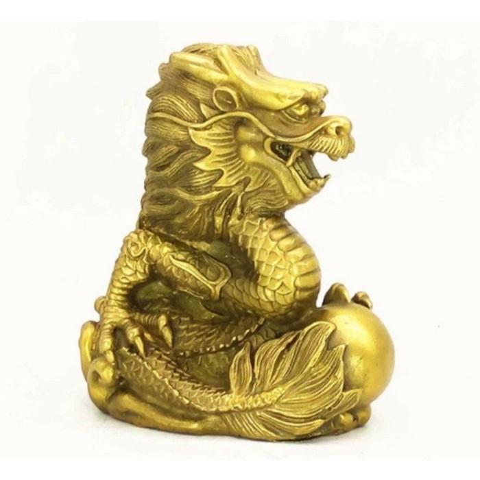 『運福閣』【已開光】龍神座青龍漢龍黃銅龍神座，純銅龍擺件。催官、壓小人、化白虎、旺財運、富貴吉祥、化兇災、 升官H01-細節圖2