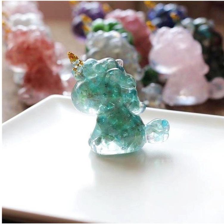 『富貴坊』【開光】水晶石風水獨角獸，辟邪獨角獸，守護神獸，水晶碎石，化煞擋災，趨吉避凶，開運轉運，招財迎福H01-細節圖4