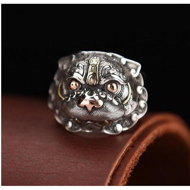 『運福閣』【開光】貔貅戒指，招財貔貅，辟邪貔貅，貔貅銀戒，護身保平安，風水貔貅H01-細節圖3