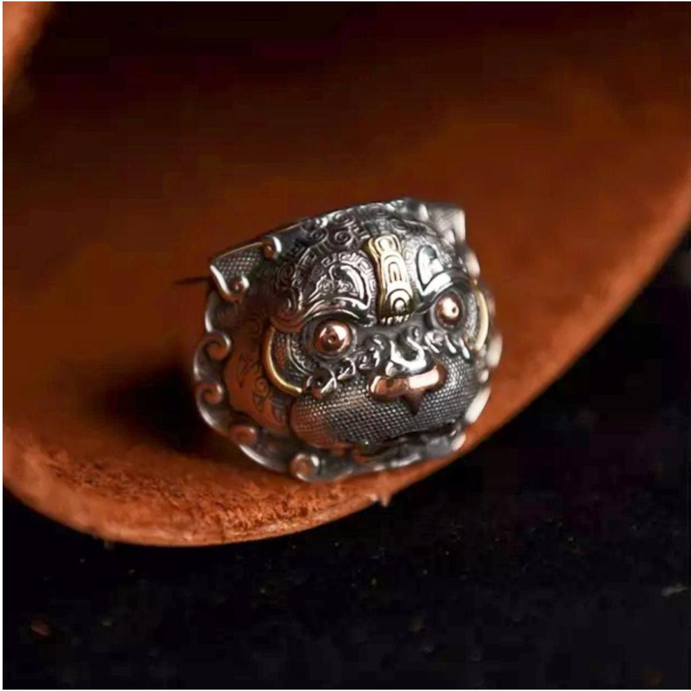 『運福閣』【開光】貔貅戒指，招財貔貅，辟邪貔貅，貔貅銀戒，護身保平安，風水貔貅H01-細節圖6