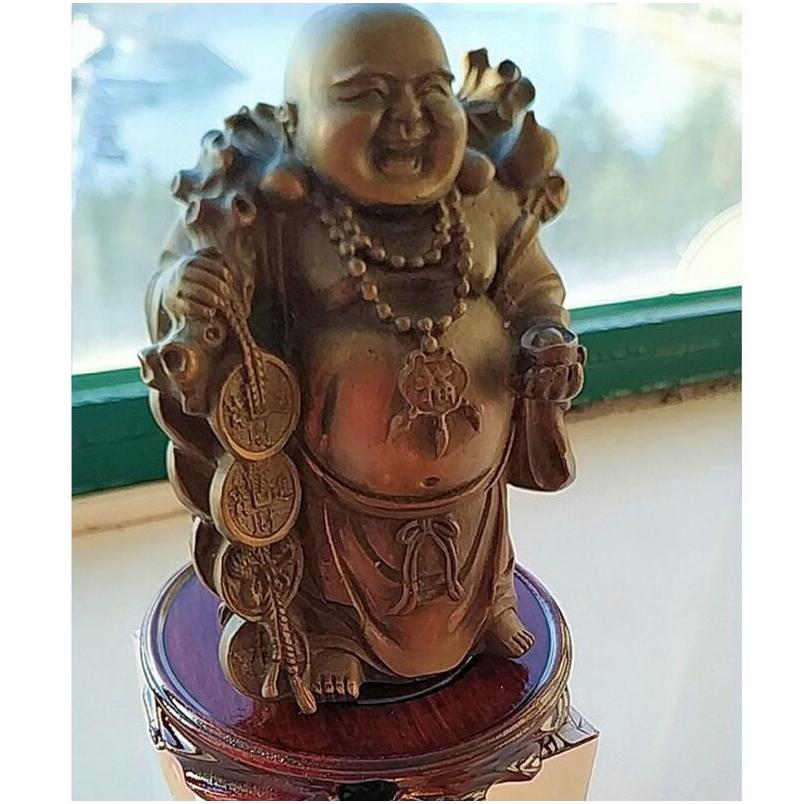 『富貴坊』實木圓形底座，雕刻托架，圓底座，木頭底座，底座，木座，可放風水蟾蜍龍龜佛像元寶聚寶盆招財樹，供奉H01-細節圖6