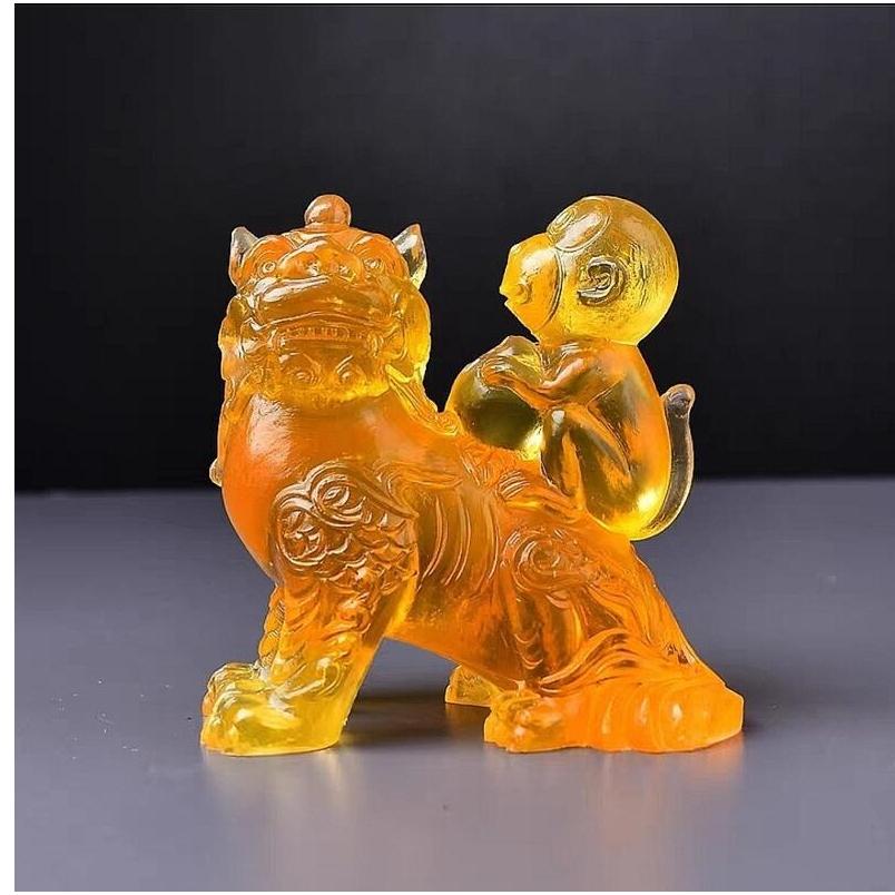 『富貴坊』【開光】諦聽封侯(附底座)，麒麟，貔貅，猴子，獅子，升官發財，招財辟邪，開事業運，地聽神獸H07-細節圖2
