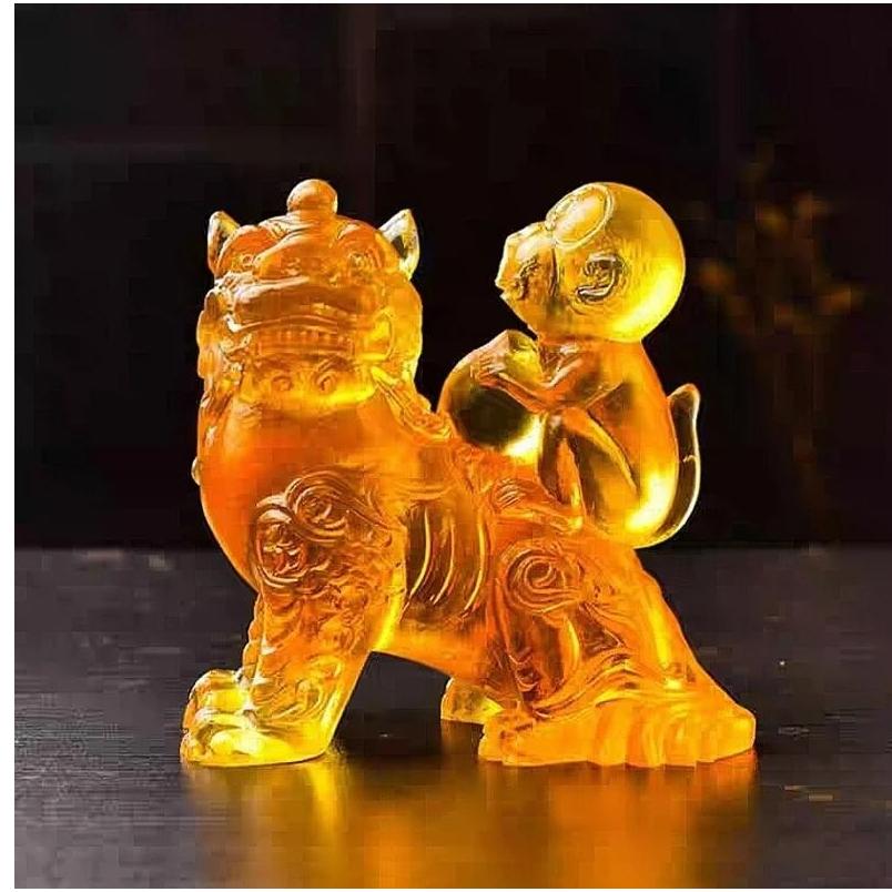 『富貴坊』【開光】諦聽封侯(附底座)，麒麟，貔貅，猴子，獅子，升官發財，招財辟邪，開事業運，地聽神獸H07-細節圖4