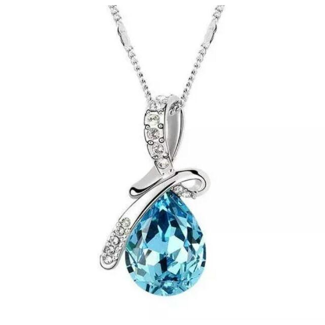 精選3克拉海藍寶石鑽石項鍊+絕美925純銀錬，貴婦必備款-細節圖4