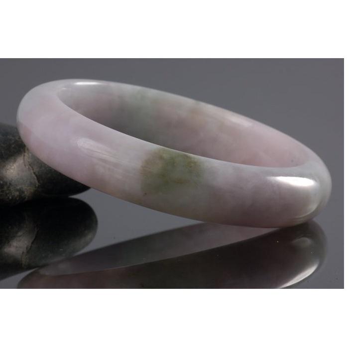 精選晶瑩柔美紫蘿蘭飄綠翡翠玉鐲 ，附A貨翡翠鑑定證書 H06-細節圖2