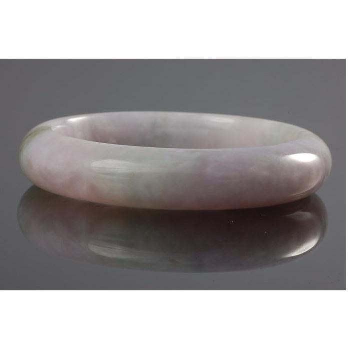 精選晶瑩柔美紫蘿蘭飄綠翡翠玉鐲 ，附A貨翡翠鑑定證書 H06-細節圖3