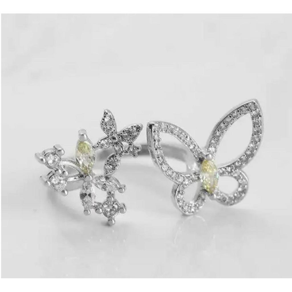 愛情異性緣K金美鑽蝴蝶鎖心時尚佛牌戒指（可調式戒圍）， 古巴吉士曼開光，人緣魅力全面提升，愛情事業一帆風順H04-細節圖2