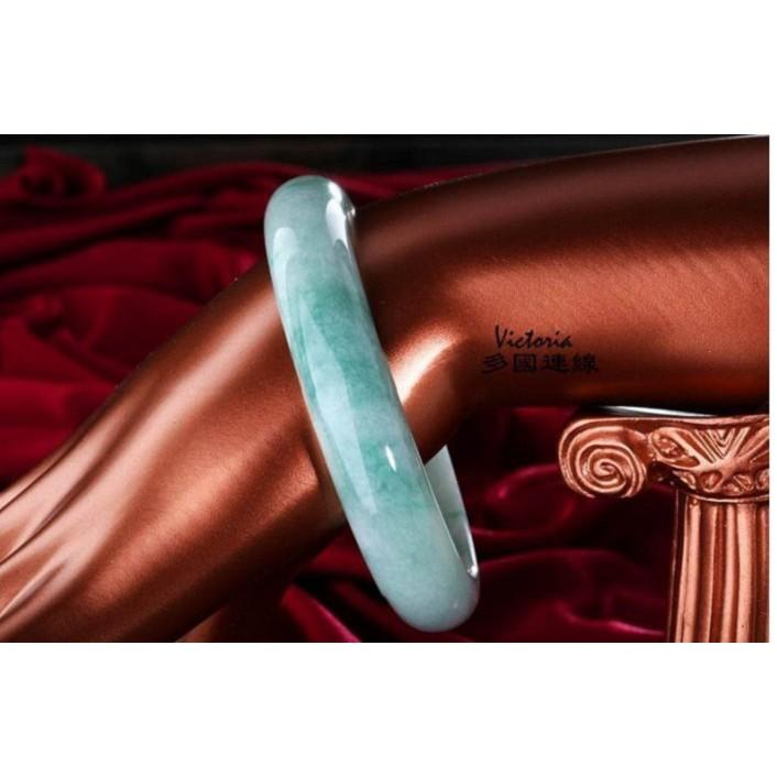 《Muse du Louvre-羅浮宮珠寶》精選冰種白底嫩青放光A貨翡翠玉鐲，18圍H15-細節圖5