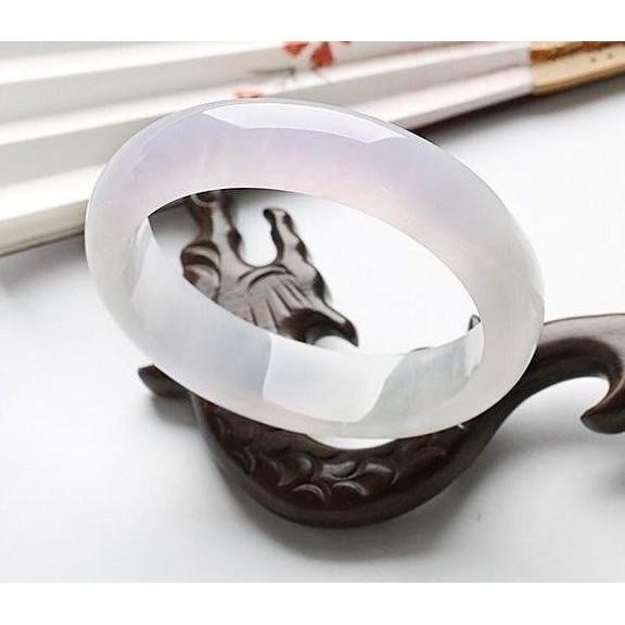 《宮廷珠寶》精選冰種甜心浪漫薰衣草花香翡翠玉鐲 ，古樸寶光，玉質細膩H20-細節圖3