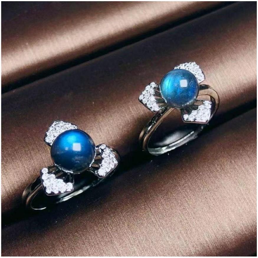 《Muse du Louvre-真寶石，輕奢珠寶》天然月光石戒指，925銀戒台（可調式戒圍）H05-細節圖2