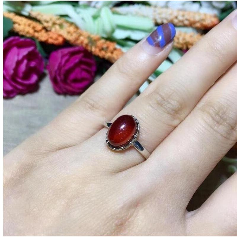 《Muse du Louvre-真寶石，輕奢珠寶》天然石榴石戒指，925銀戒台（可調式戒圍，款式隨機）H18-細節圖2