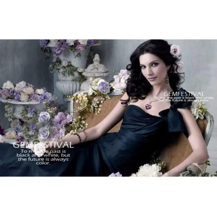 《禦寶苑》3克拉碧璽美鑽項鍊+絕美925純銀錬，名媛貴婦名媛必備款，全台最低價 H01-細節圖2