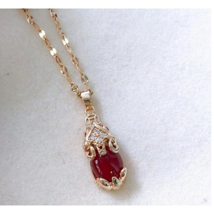 龍丹年紅寶石玫瑰金轉運招財貔貅佛牌+鈦鋼項鍊，招財進寶、財源滾滾、生意興隆、職場晉升、避邪、保平安、人緣魅力H03-細節圖2