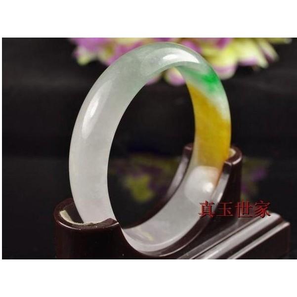 《宮廷珠寶》精選鮮透愛戀甜蜜薰衣草翡翠玉鐲 ，古樸寶光，玉質細膩H46-細節圖2