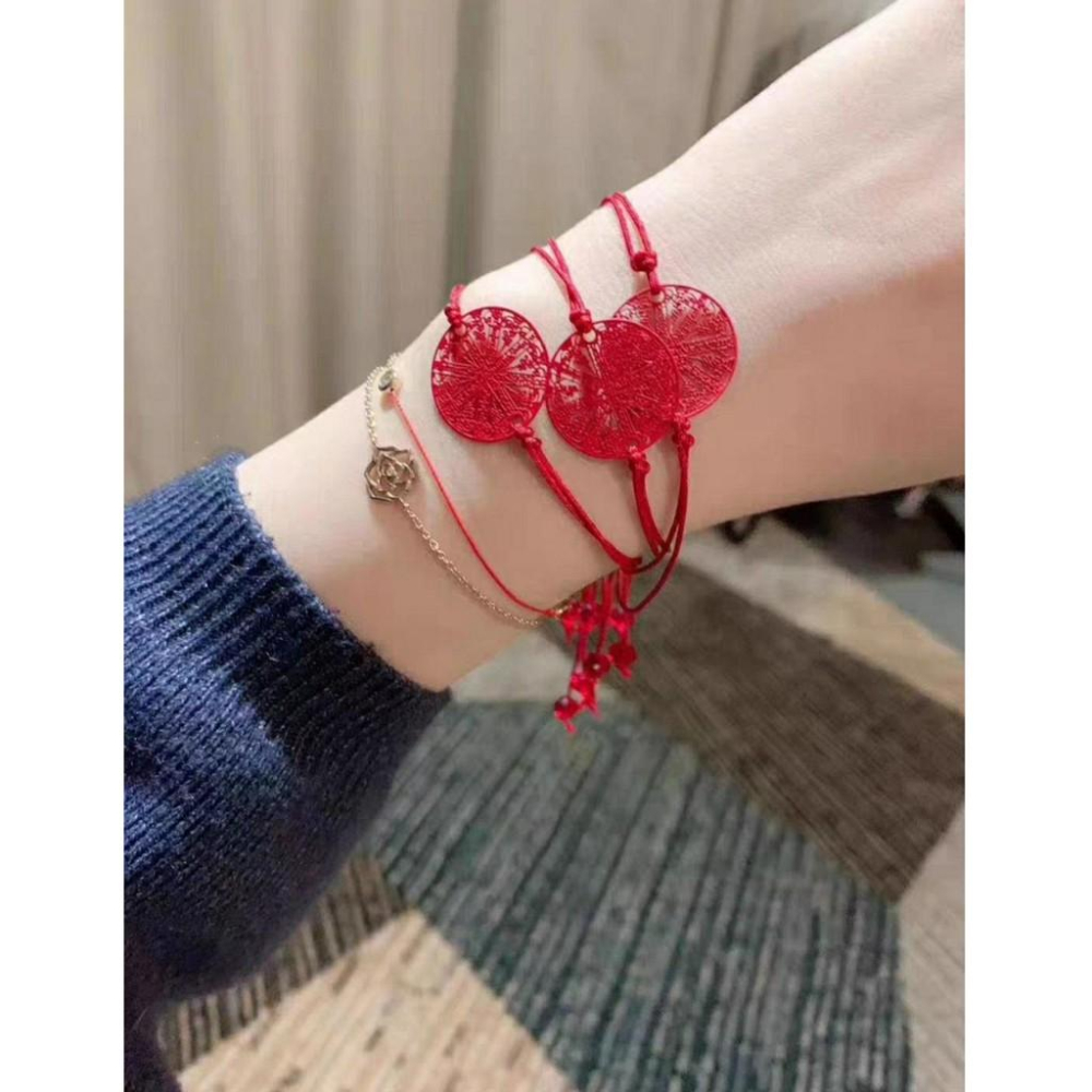 泰國佛牌真品，阿贊佑轉運符片手繩，明星古力娜紮‮款同‬，眾明‮的星‬師傅‮贊阿‬佑，小‮繩紅‬專屬你的幸運H01-細節圖2