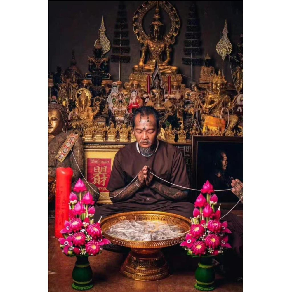 泰國佛牌真品，阿贊佑轉運符片手繩，明星古力娜紮‮款同‬，眾明‮的星‬師傅‮贊阿‬佑，小‮繩紅‬專屬你的幸運H01-細節圖4