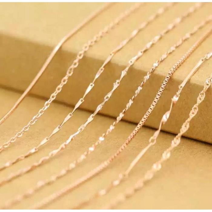 玫瑰金項鍊，高品質金鏈，鍍K金，不掉色，時尚，招財，吊墜，百搭首飾-細節圖3