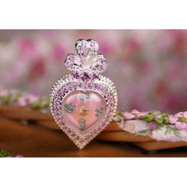 泰國佛牌正品， 阿贊man狐貍心鑽石心鎖佛牌，招挑花， 鎖心，助人緣愛情，提升魅力，招財，挽回感情-細節圖2