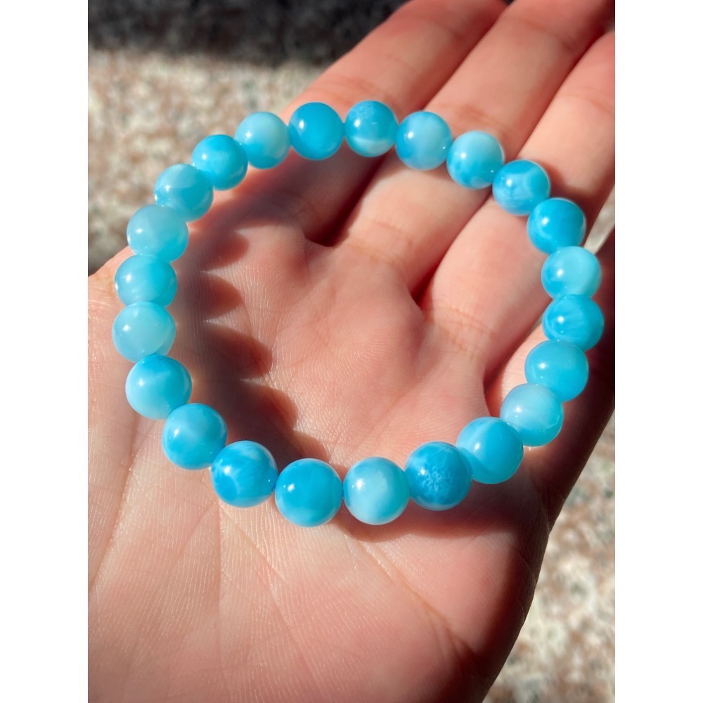 拉利瑪 海紋石 圓珠手串-細節圖2