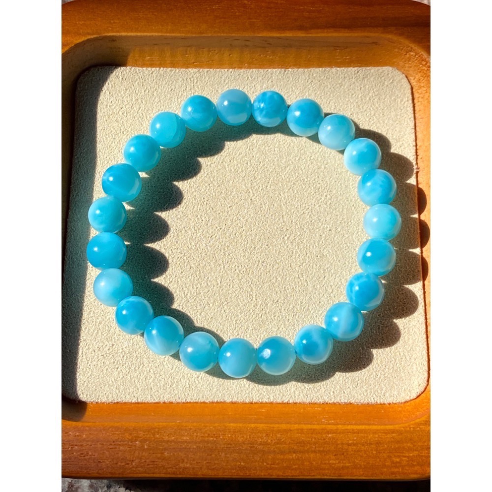 拉利瑪 海紋石 圓珠手串-細節圖3