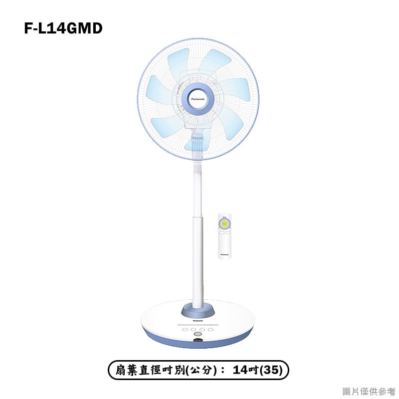 Panasonic國際家電【F-L14GMD】14吋7枚扇DC高級型電風扇-酷勁藍-細節圖2