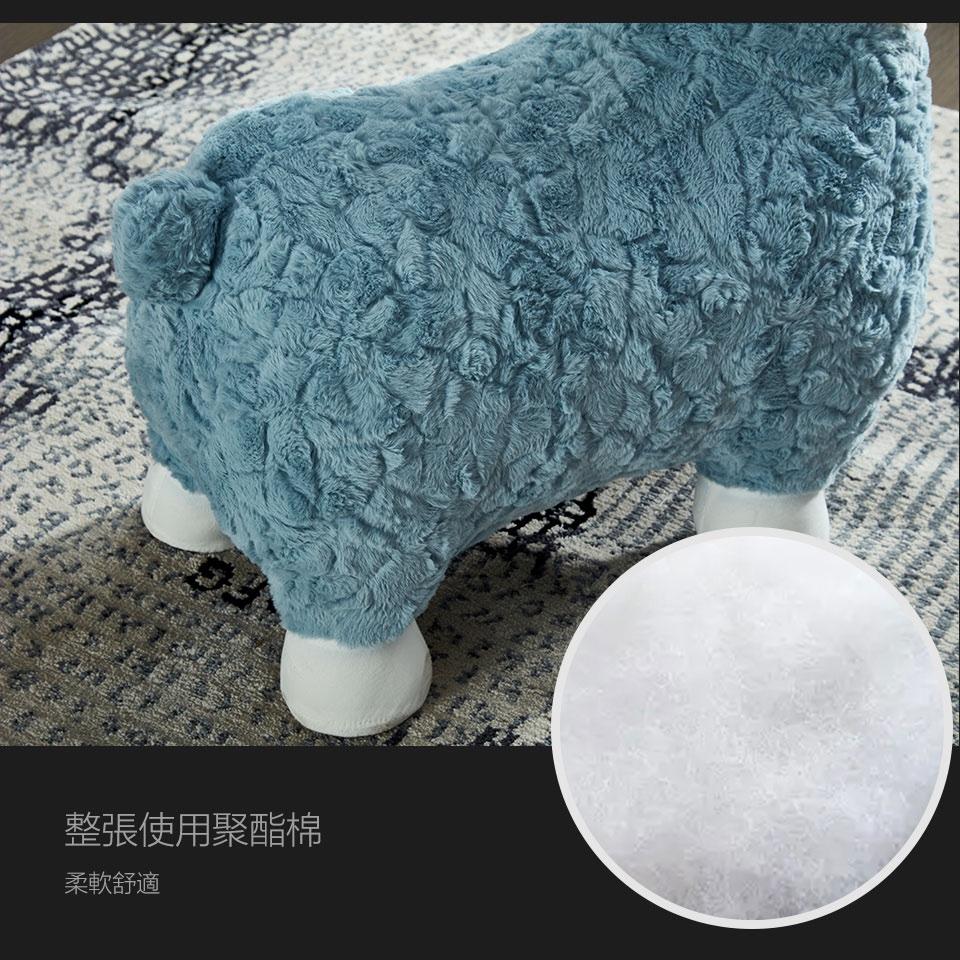 YKSHOUSE 草泥馬動物造型椅 椅凳 羊駝 毛絨(三色可選)-細節圖2