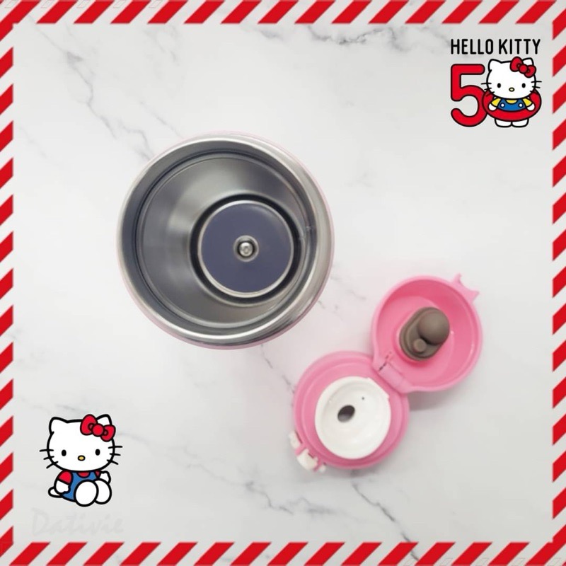 「日本🇯🇵」50周年限定 彈蓋保溫瓶 475ml-HELLO KITTY-細節圖4