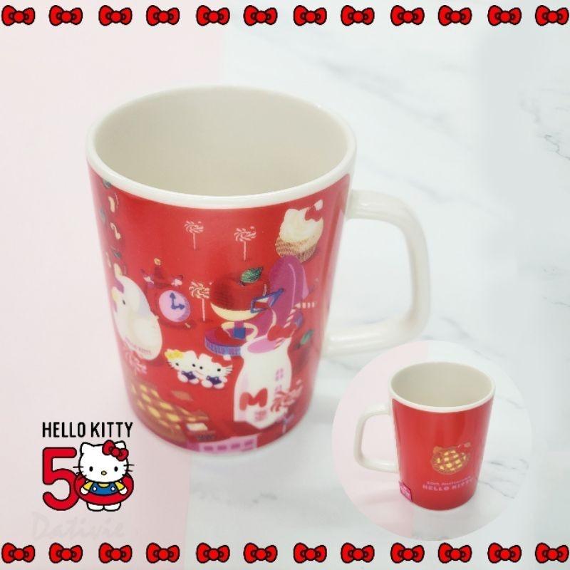 「日本🇯🇵」杯子－－－盤子-HELLO KITTY 50TH三麗鷗SANRIO正版授權-細節圖3