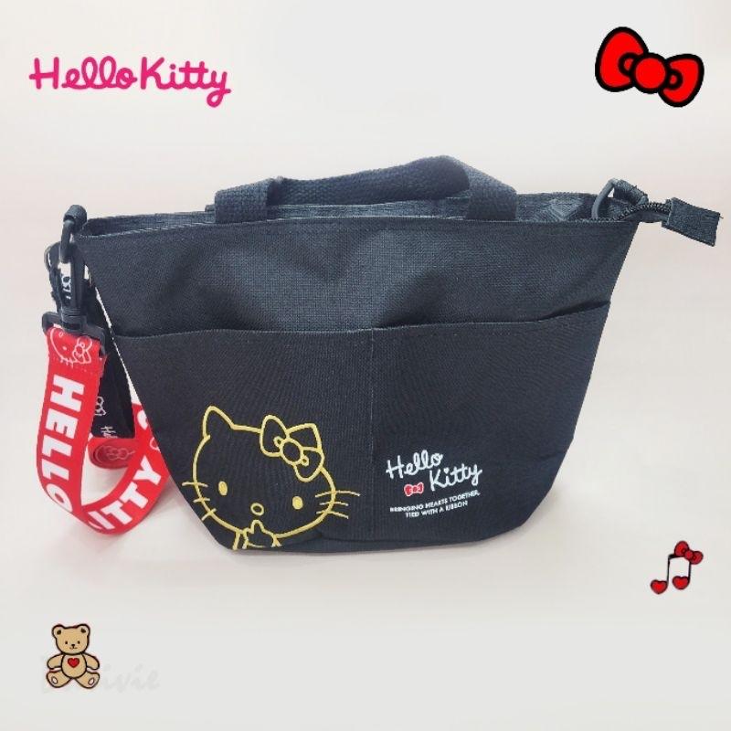 「日本🇯🇵」刺繡兩用手提袋 粉 黑 紅 HELLO KITTY 三麗鷗SANRIO正版授權-細節圖3