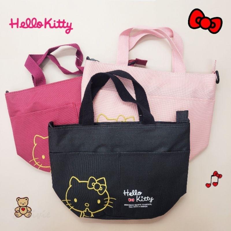 「日本🇯🇵」刺繡兩用手提袋 粉 黑 紅 HELLO KITTY 三麗鷗SANRIO正版授權-細節圖5