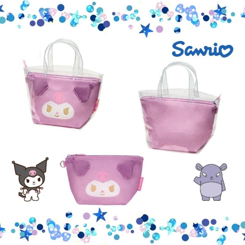 「日本🇯🇵」網狀收納包附透明提袋 收納 庫洛米 漢頓 三麗鷗SANRIO正版授權-細節圖2