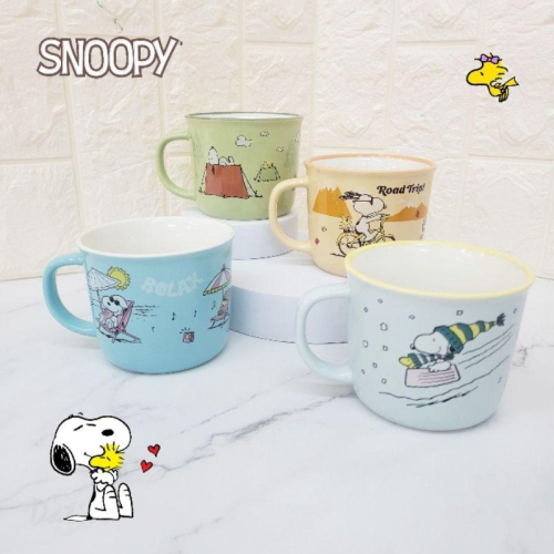 「日本」馬克杯-史努比snoopy peanuts 露營/度假/旅行/滑雪 正版授權