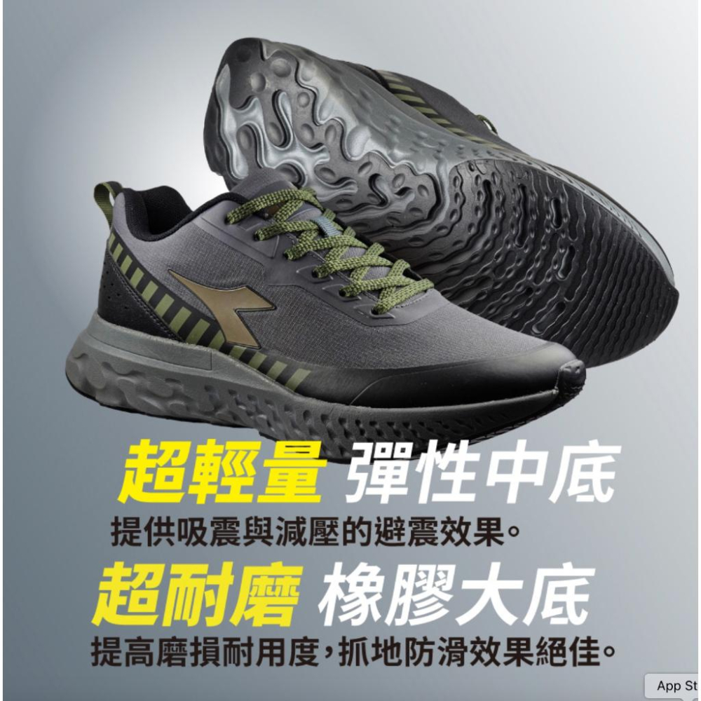 『DIADORA』男段運動生活時尚休閒鞋 ( 灰綠)-細節圖5