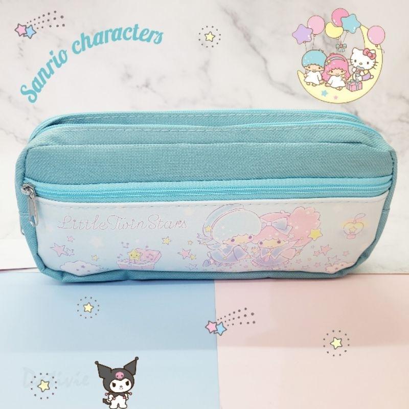 「日本🇯🇵」三拉筆袋-三麗鷗SANRIO 庫洛米黑/庫洛米紫/KITTY/雙子星 正版授權-細節圖3